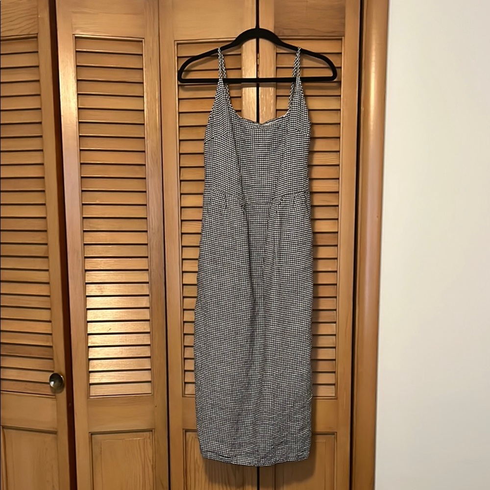 Quince 100% European Linen Scoop Neck Midi Dress
